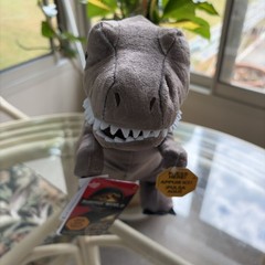 Jurassic World Rebirth Roarin T-Rex Plush Brown Just Play Roars and Moves 10.5”