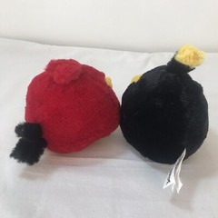 Angry Birds Bomb & Red Plush Special Promotional Lot Not For Retail Sale Tags