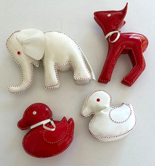 Set of 4 Vintage Vinyl Stuffed Animals Collectibles