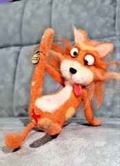 OOAK Funny Neutered Cat “Lord BezBubentsov”–Handmade Artist Toy,Crazy Cat
