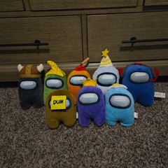 Lot Of 8 Toikido Tagged Among Us Plushies Blue Orange Green Purple Black White
