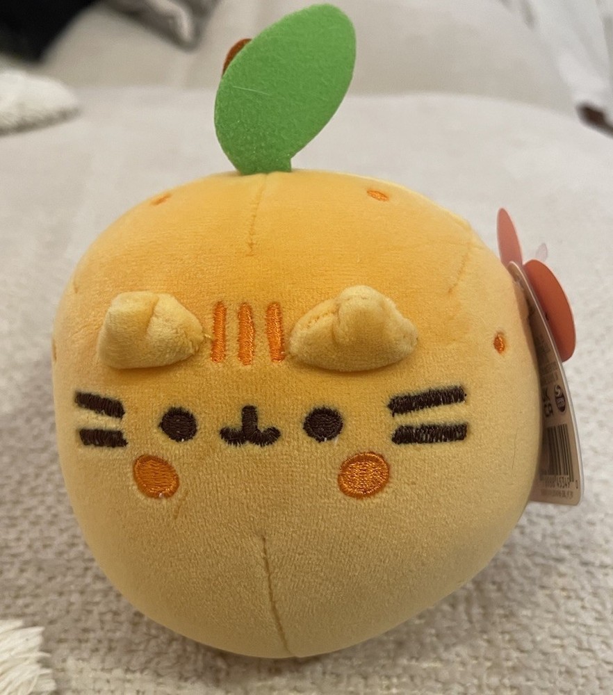 Pusheen Peach Plush Fruit Series Cat Soft & Squishy w/ Tag, Gund