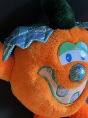 Vintage Sugar Loaf Halloween Pumpkin And Vampire Plushy Plush Stuffed Toys