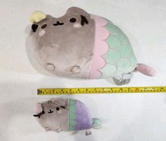 Gund Pusheen Mermaid Spiral Shell Cat Plush Set Of 2 Large & Small Plushie Toys