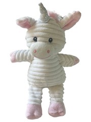 Holiday Time Small White & Pink Unicorn Stuffed Animal 7.5″ Ribbed Plush Pal