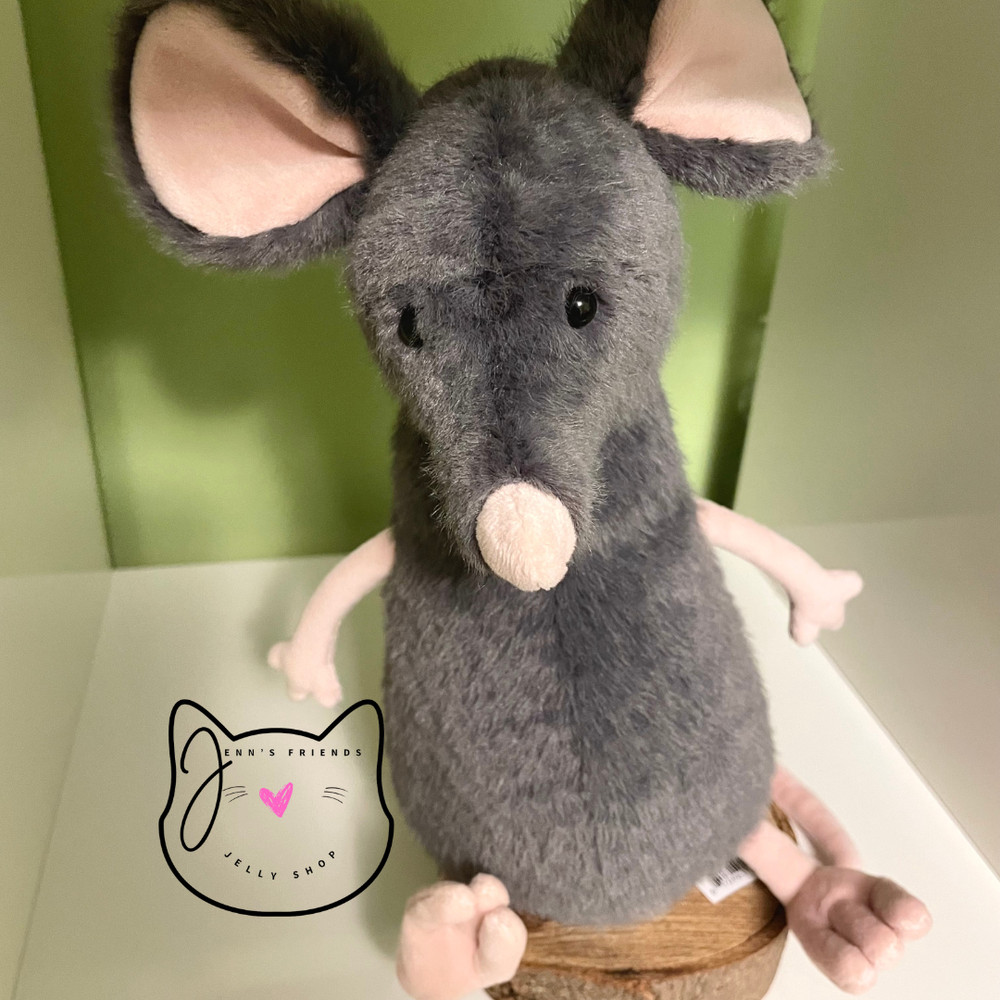 Jellycat LACHLAN SAD RAT New BNWT Early Release Halloween Soft Plush Rodent Grey