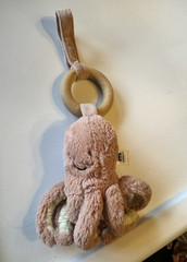 Jellycat Octopus Plush Baby Toy Small 6-14 in Wooden Ring Birth & Up 12m 1-2yrs