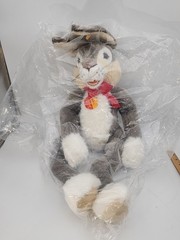 Vintage NEW large Steiff plush Lulac Dangling Grey Rabbit 75cm 122606