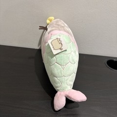 Large 12″ Pusheen Gund Cat Mermaid Plush 2016 NWT Green Pink Gray Star Cat Merma