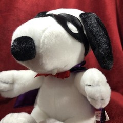 Snoopy Vampire Halloween PLUSH Hallmark Mask & Cape Peanuts 2011 Decor 9 inch
