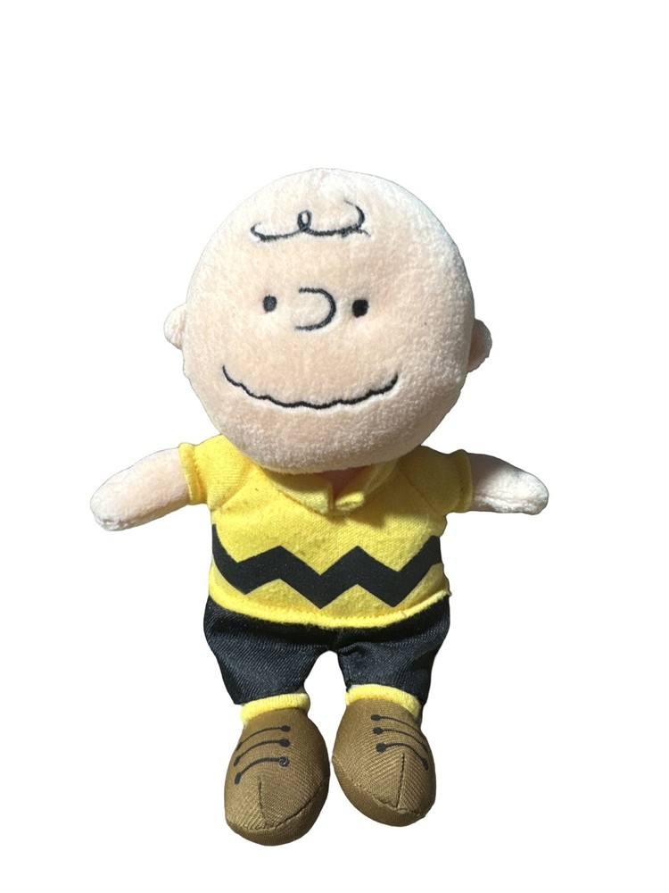 Ty Beanie Babies Peanuts Charlie Brown Plush Yellow Black Outfit Cute Soft 6″