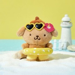 Sanrio Pompompurin ×Olive Young Plush Key ring Bag Charm Tanning Edit US Ship