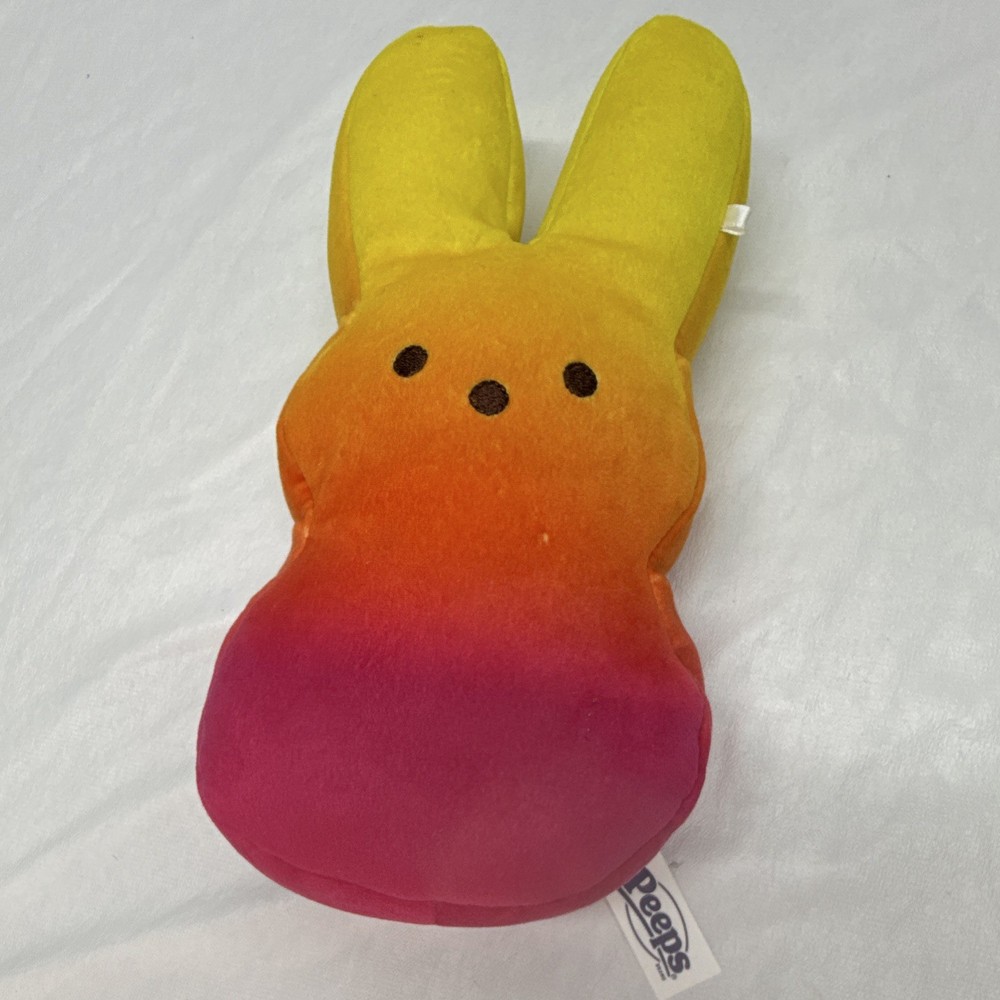 Peeps Bunny Rabbit Plush Small Yellow Orange Pink Ombre Easter Washable Scented
