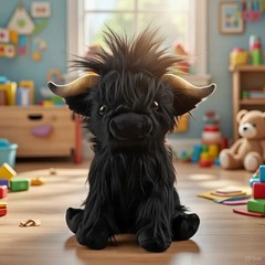 30cm Highland Cow Plush Toy Soft Stuffed Scottish Cattle Doll Farm Animal Gift