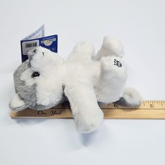 Build-A-Bear Mini Beans Wolf Pup Plush Stuffed Animal Small Gray White NEW Cute