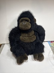 Black Gorilla Ape Monkey Jumbo Stuffed Zoo Animal Plush Large 26” appx