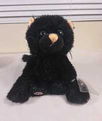 Ganz Webkinz Black Cat 8″ Plush HM135 RETIRED No Code Stuffed Animal Green Eyes
