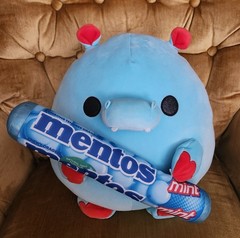 ZURU Snackles Big Blue Hugh Hippo Mint Mentos Ultra Soft Squishy Plushie Pillow