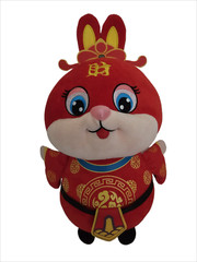 Chinese New Year of the Rabbit Lucky Red 16″ Plush Stuffed Animal Bunny Toy