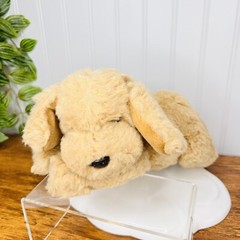 Golden Bear Co Puppy Dog Plush Retriever Yellow Labrador Laying Down Brown Bow
