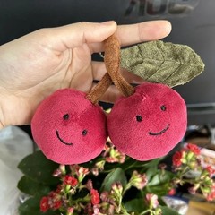 Fun and Cute Cherry Plush Keychain Couple Doll Backpack Pendant Mock Fruit Doll