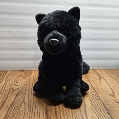 Wild Republic Black Wolf Cub 1995 Plush Realistic Stuffed Animal 11”x16”