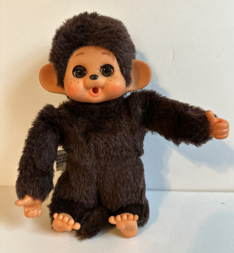 Vintage 1970’s Monchhichi Style 8″ Toy Monkey Used Blinking Eyes, Thumb Sucking