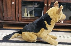 30”L E&J Classic Black & Tan German Shepherd Dog Large Plush Stuffed Animal VTG