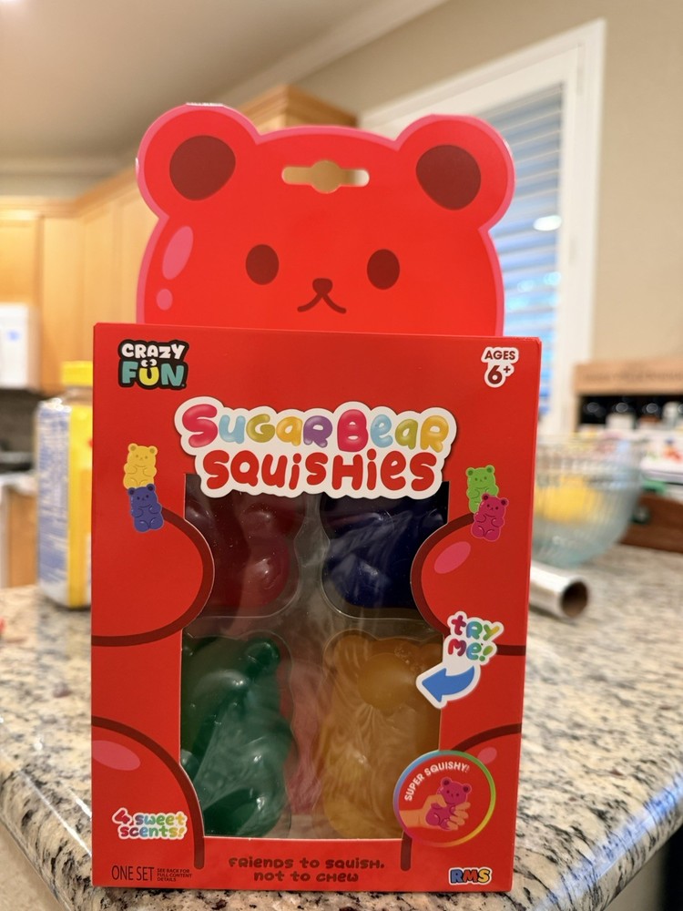 RMS Crazy Fun Sugar Bear Squishies Set 4-pack Scented Gummy Bear Squish Toy NEW