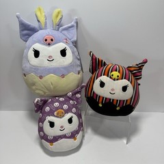 Lot Of 3 Squishmallow Kellytoy Plush Sanrio Kuromi 8″ & 5″ EUC Two With Tags