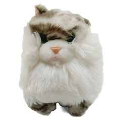 Aurora Gray White Cat 6″ Green Eyes Chubby Stuffed Animal Plush Toy 2017