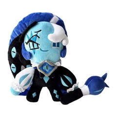 Blue Hair Shadow Milk Cookie Plushie Eye Ribbon Doll Game Style Stuffed Toy