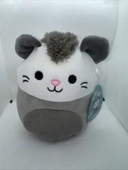 Squishmallow 8″ Luanne Opossum Gray White Plush Pink Tail NEW With Tags!