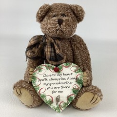 Plush Image Grandma Gift Stuffed Animal Jointed Bear Music Box Wind Up Vintage