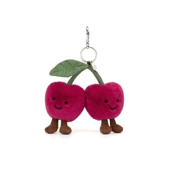 Jellycat Amuseables Cherries Bag Charm Plush Key Chain Cute Gift Accessory