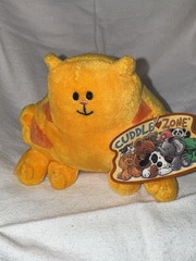 Commonwealth Cuddle Zone Round Orange Cartoon Kitten Cat Plush Toy NWT 2005 VTG
