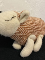 Chicoracao Made in Portugal “Sheep Plush Toy” 100% Wool Burnt Orange/Natural NEW