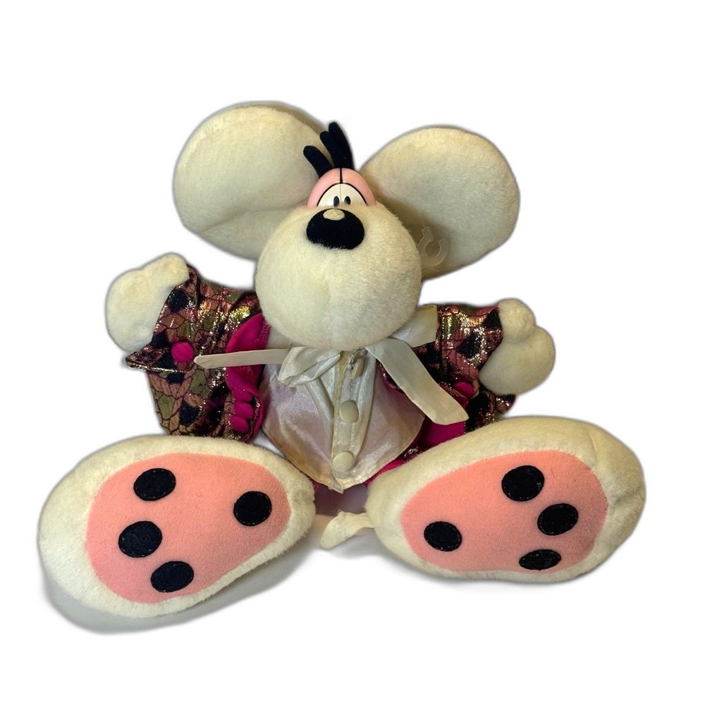 Vintage Diddl Mouse Plush Y2K Stuffed Animal Pink Gold Outfit Rare Collectible