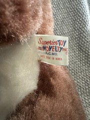 Superior Toy And Novelty Brand Mid-Century Vintage Stuffed Dog