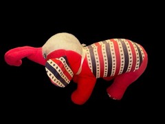 Vintage 70s Stuffed Elephant Fair Patriotic GOP Stars And Stripes XXL 36”x22”
