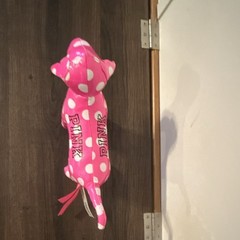 PINK Pink & White Polka Dot Dog Stuffed Animal Plush, Small 6-14 in