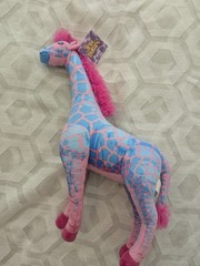 Giraffe, Standing Plush, Blue & Pink, Stuffed, Adventure Planet NEW WITH TAGS