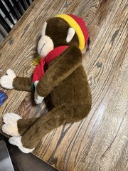 24″ Macys Exclusive Curious George Stuffed Animal Monkey Plush In Hat & Scarf