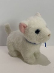 GUND Catnip White Kitten Cat Plush 8” Blue Polka Dot Bow #1126 Stuffed Animal