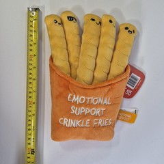 New Emotional Support Crinkle Fries Plush Toy Funny Gift Orange Yellow NWT