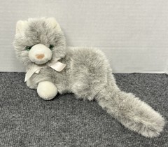 Russ Samantha Cat Gray 7″ Plush Kitten Pink Bow Green Eyes Vintage