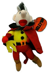 Halloween Devil Red Black Cloak Yellow Fork White Horns NWT Plush 12″ Kelly Toy