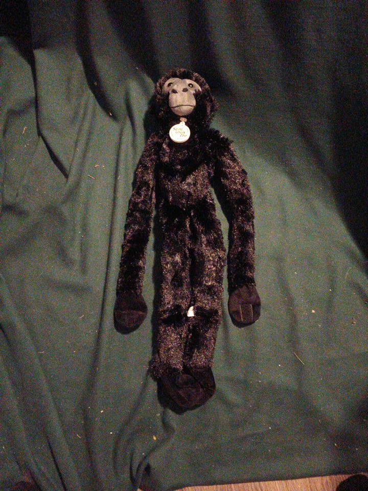 Black Gorilla Monkey Plush Long Arms Hook Loop Hands Hanging Stuffed Toy
