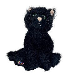 GANZ Webkinz Green Eyed Black Cat 8″ Plush Stuffed Animal NO Code HM135