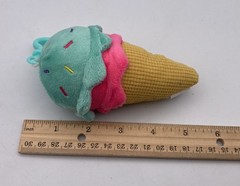New NOSHIES Plush Dangler Clip ICE CREAM CONE Cute Food Plushie Keychain Charm